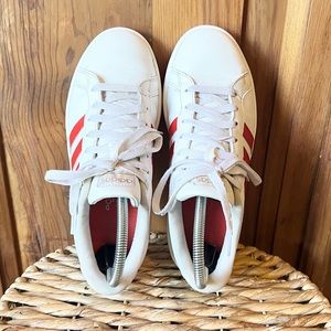 Adidas Womens Cloudfoam Advantage White Leather Sneakers Size 7